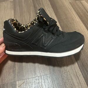 New Balance Women's Black and Leopard Sneakers